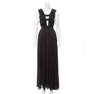 Black Kiki De Montparnasse silk sleeveless dress with cage accent